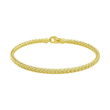 Fancy Weave Bangle in 14k Yellow Gold (3.00 mm)