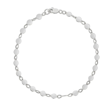 14k White Gold Bracelet with Polished Circles (4.00 mm)