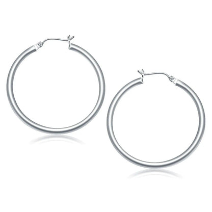 14k white gold hoop earrings