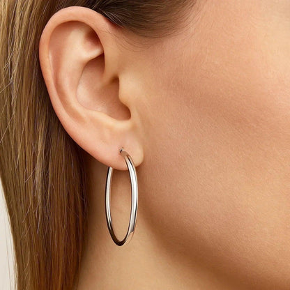 14k white gold hoop earrings