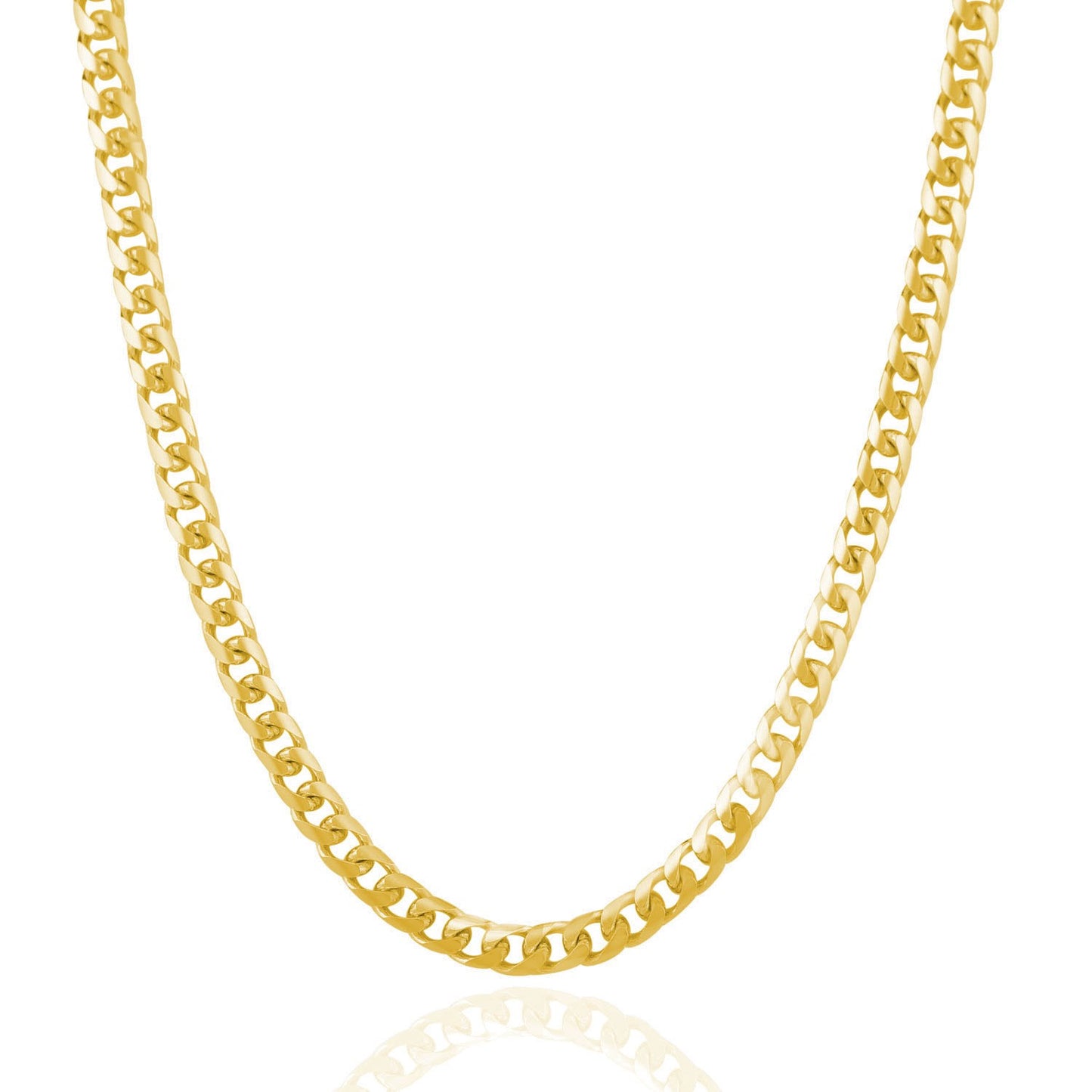 14k Yellow Gold Solid Miami Cuban Chain (5.00 mm) in a sleek high-contrast midnight luxury editorial style