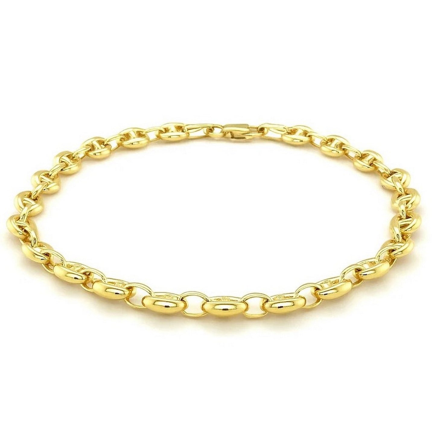 14k Yellow Gold Puffed Mariner Link Bracelet (4.70 mm)