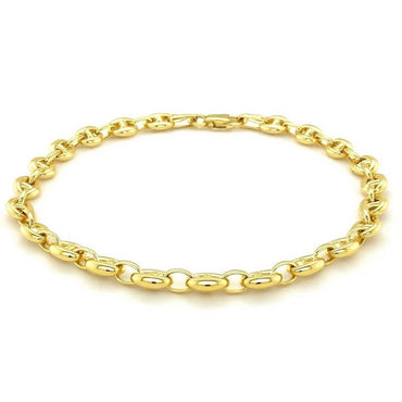 14k Yellow Gold Puffed Mariner Link Bracelet (4.70 mm)