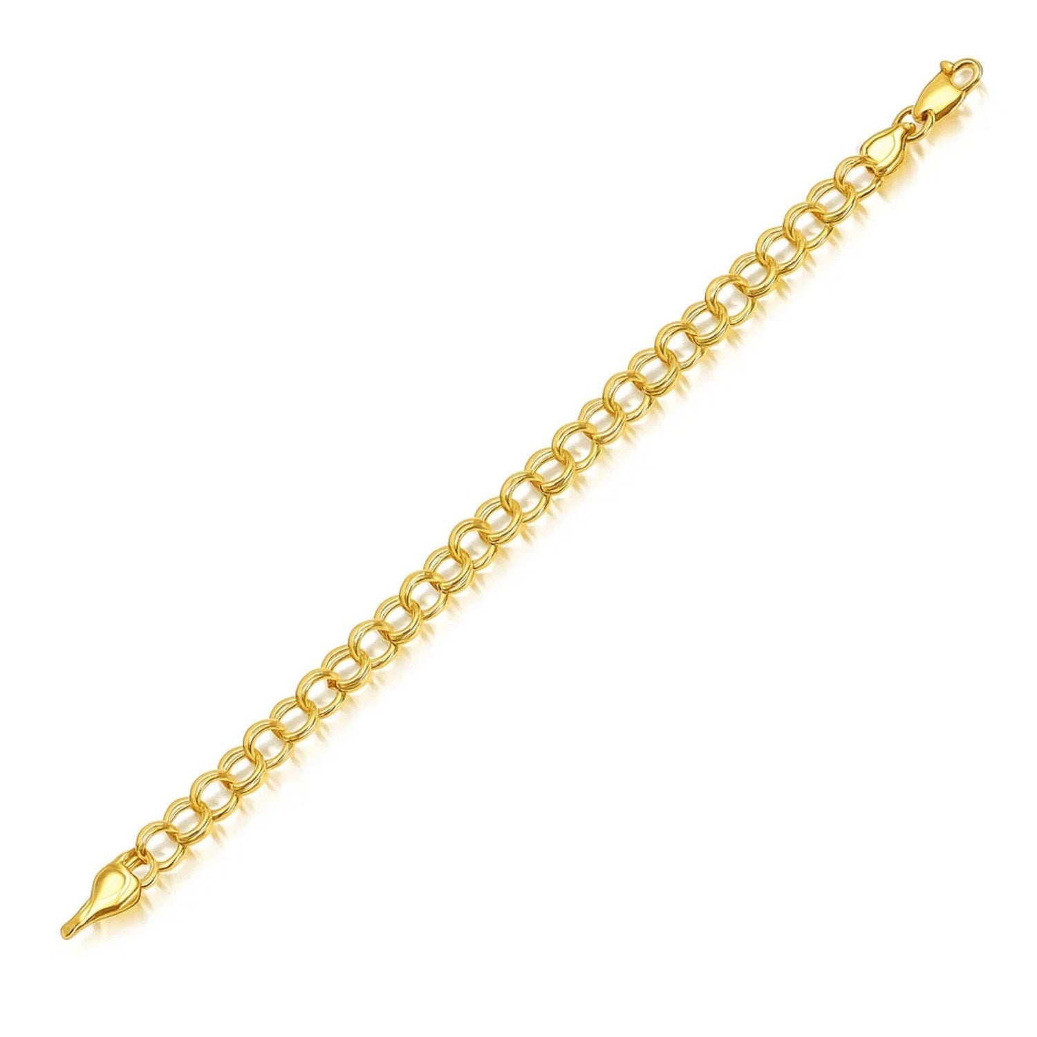 14k Yellow Gold Lite Charm Bracelet (5.00 mm) in a sleek high-contrast midnight luxury editorial style