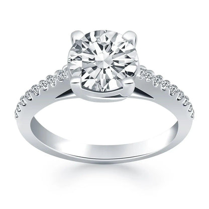 14k white gold engagement ring set with diamonds