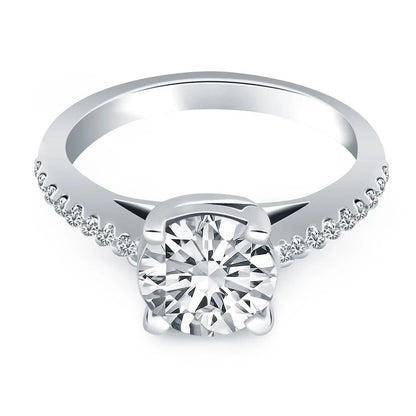14k white gold engagement ring set with diamonds