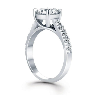 14k white gold engagement ring set with diamonds