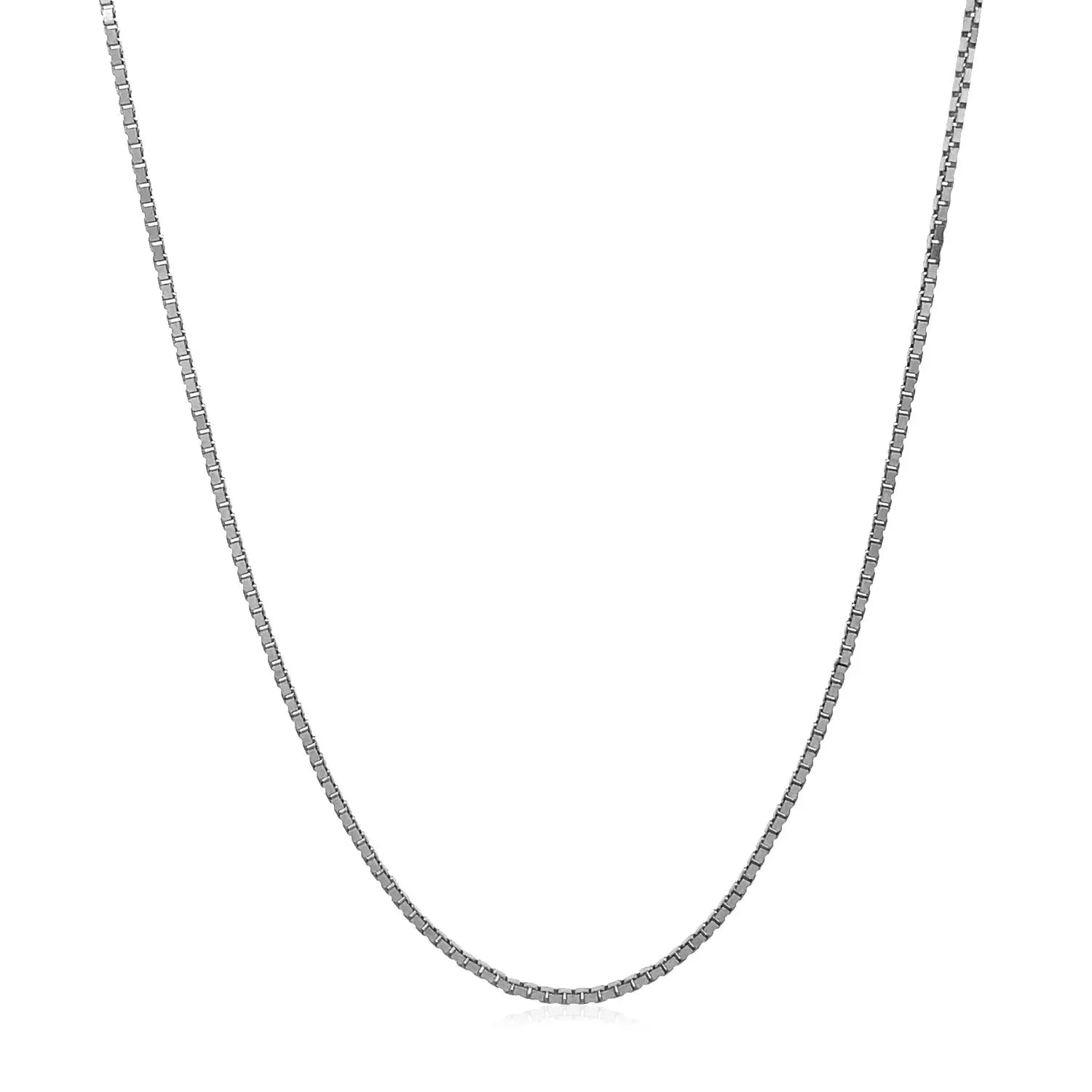 14k White Gold Adjustable Box Chain (1.10 mm) - Peelerie