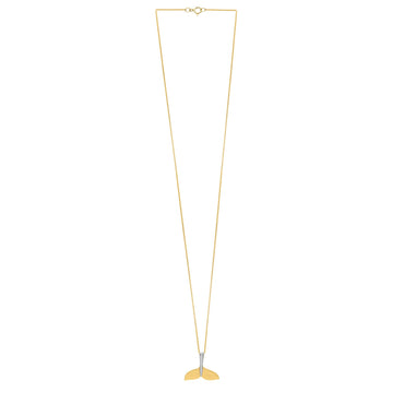 Whale Tail Necklace in 10K Yellow Gold