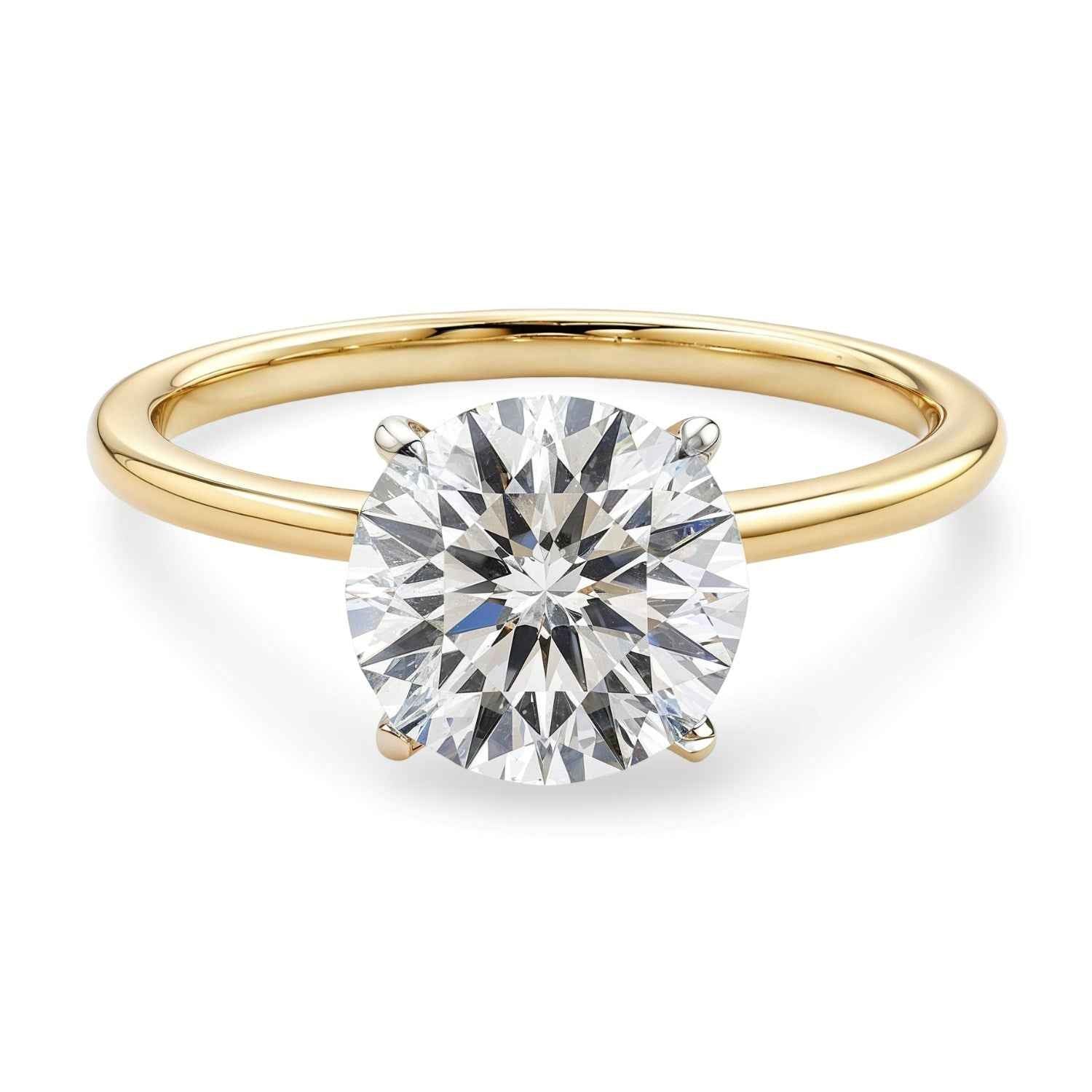 10k yellow gold ring set with lab-grown diamonds