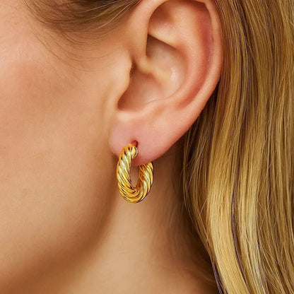 14k yellow gold hoop earrings