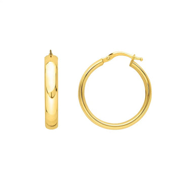Small Wedding Hoops in 14K Yellow Gold