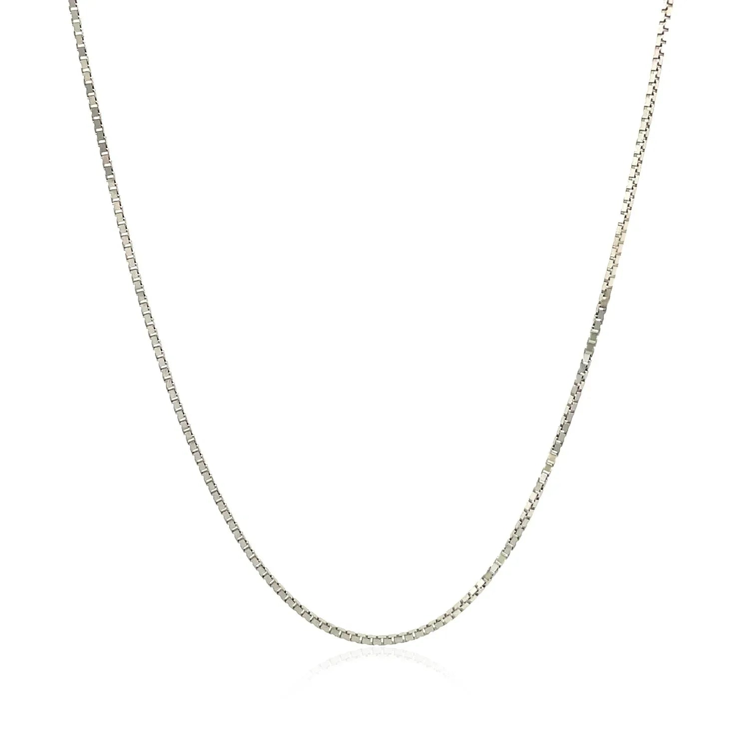 10k White Gold Classic Box Chain (0.78 mm) - Peelerie