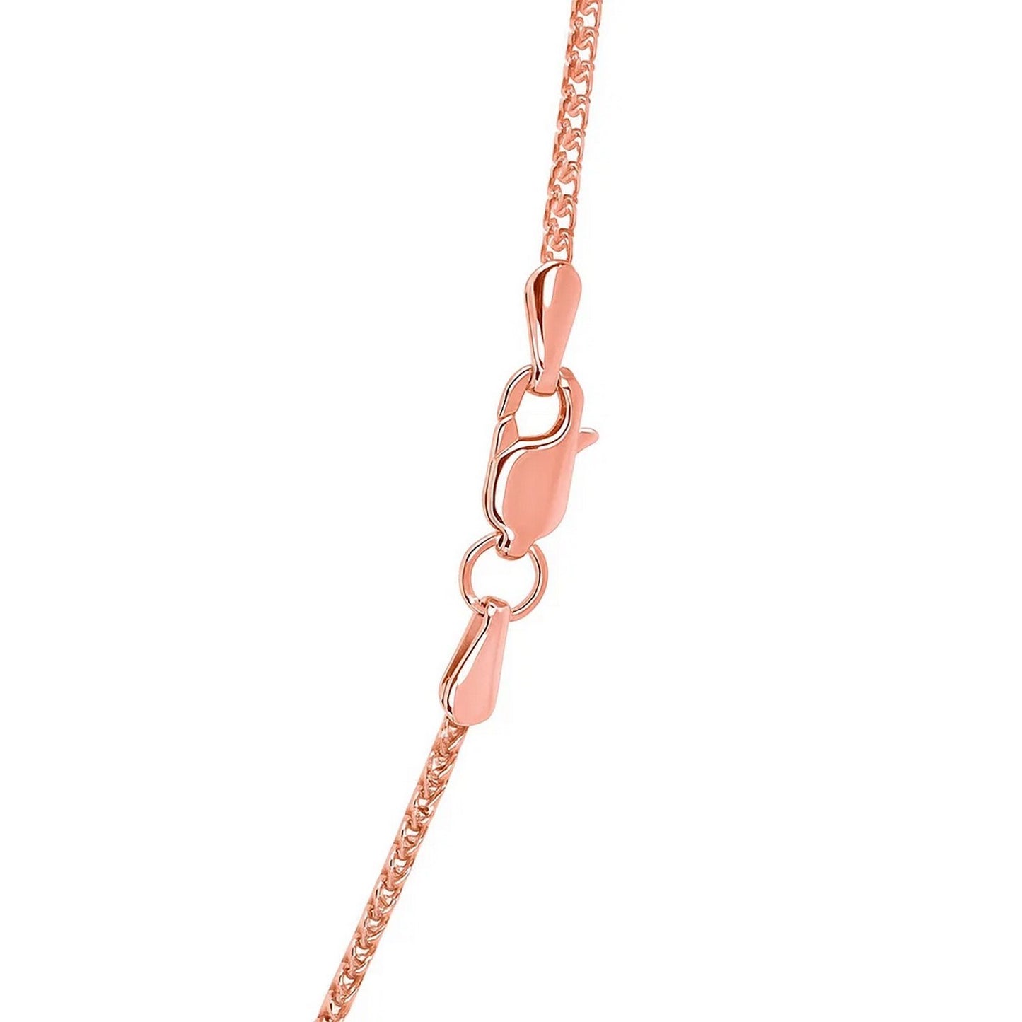 14k Rose Gold Diamond Cut Round Wheat Chain (1.20 mm)