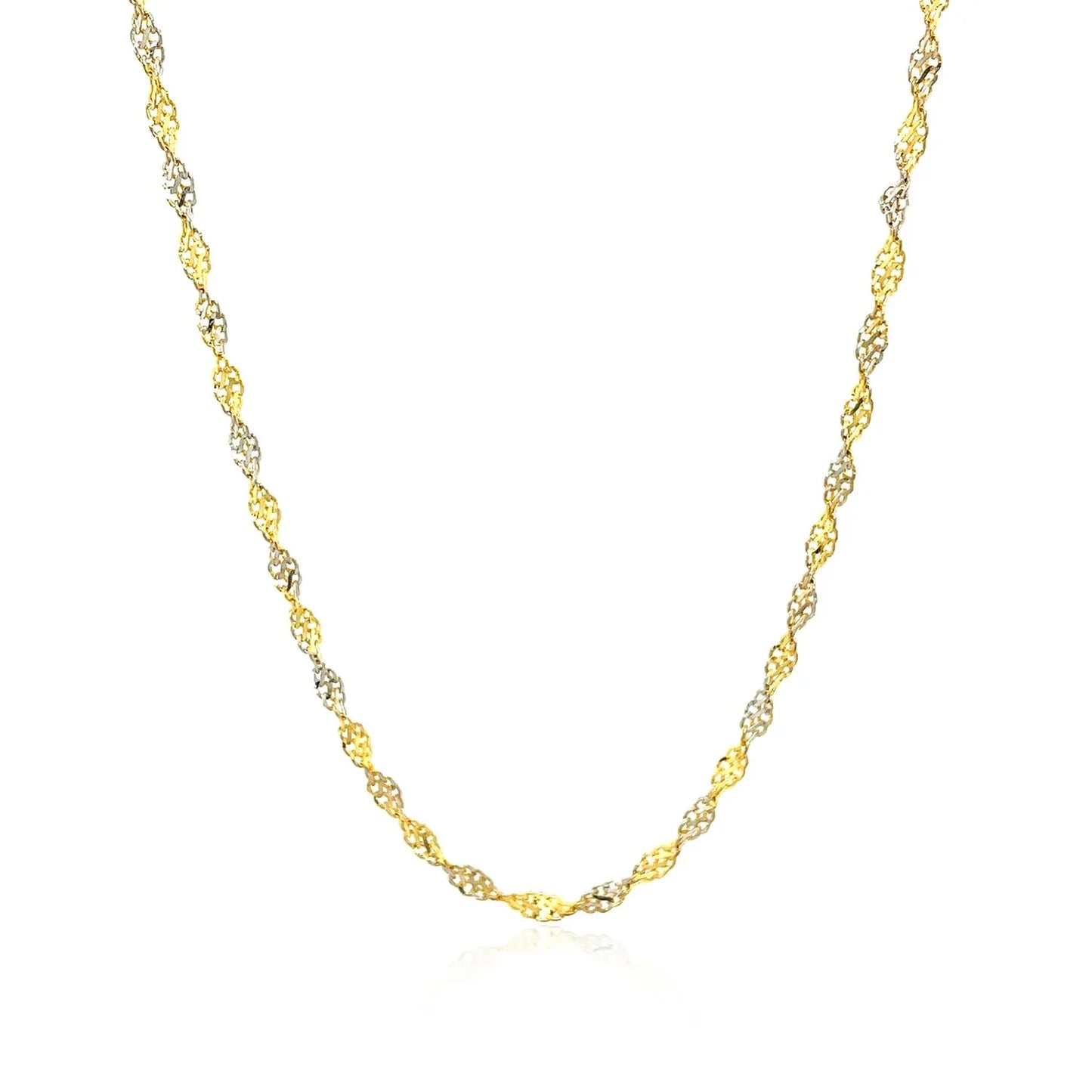 14k Two-Tone Gold Singapore Chain (2.50 mm) - Peelerie