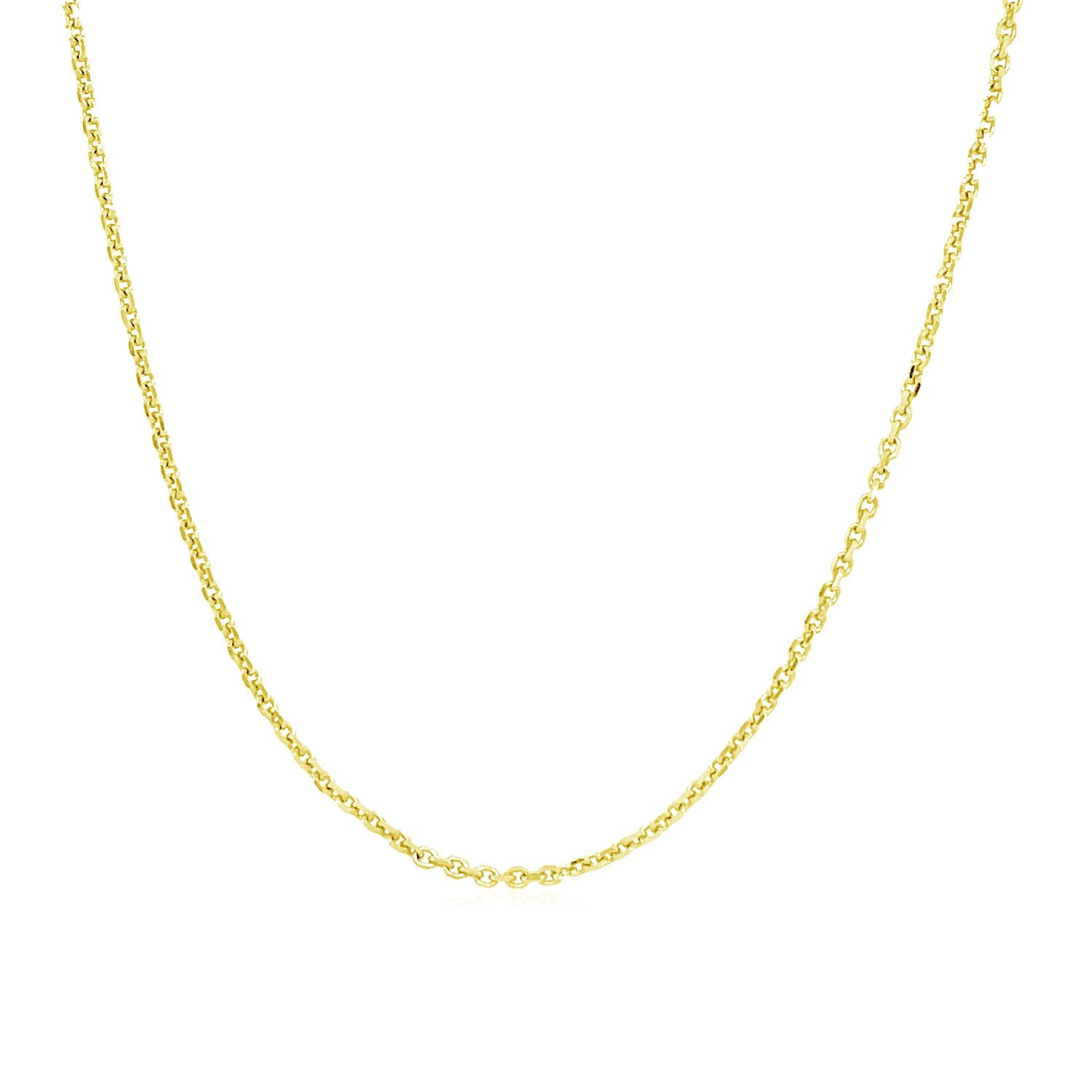 14k Yellow Gold Adjustable Cable Chain (1.10 mm) in a sleek high-contrast midnight luxury editorial style
