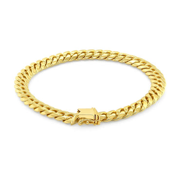 10k Yellow Gold Classic Miami Cuban Solid Bracelet (8.20 mm)