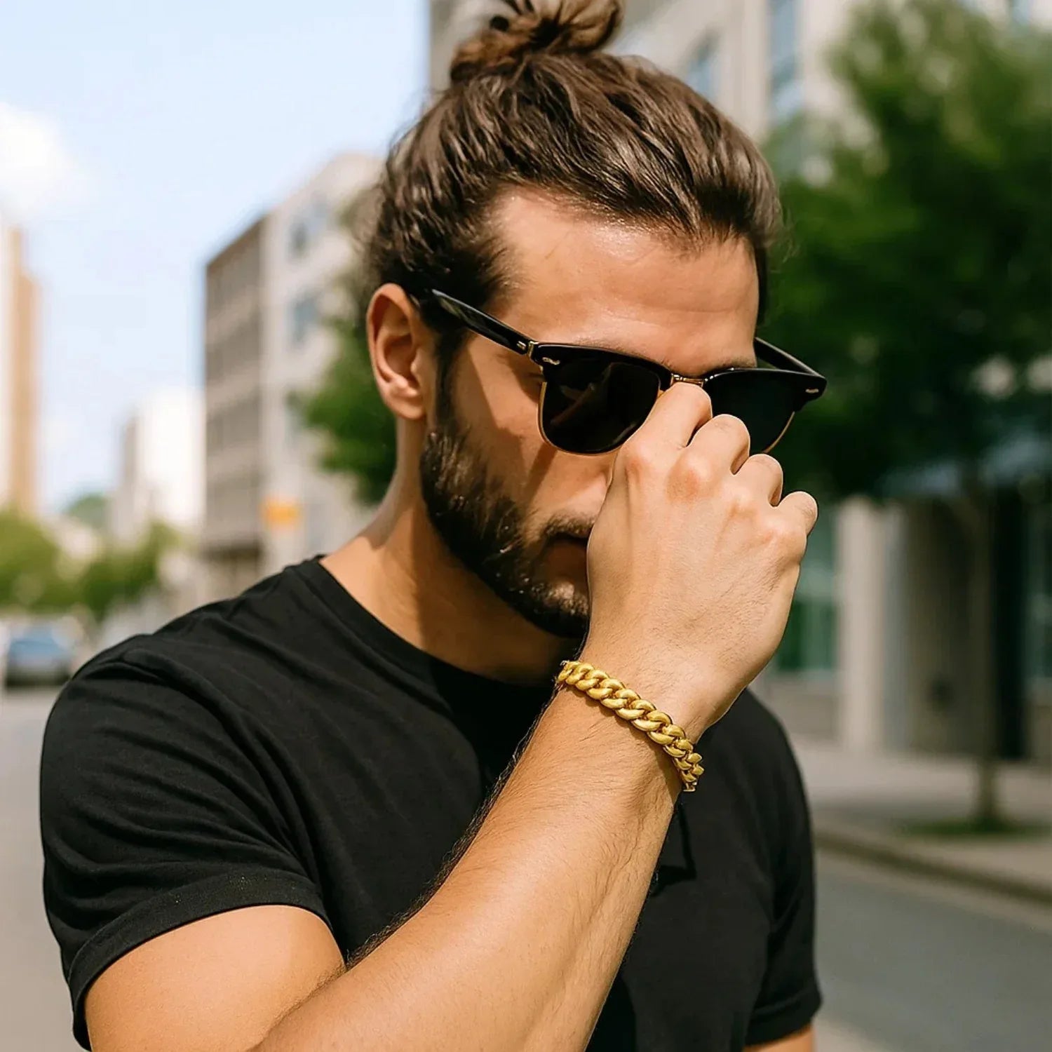 10k Yellow Gold Classic Miami Cuban Solid Bracelet (8.20 mm) - Peelerie