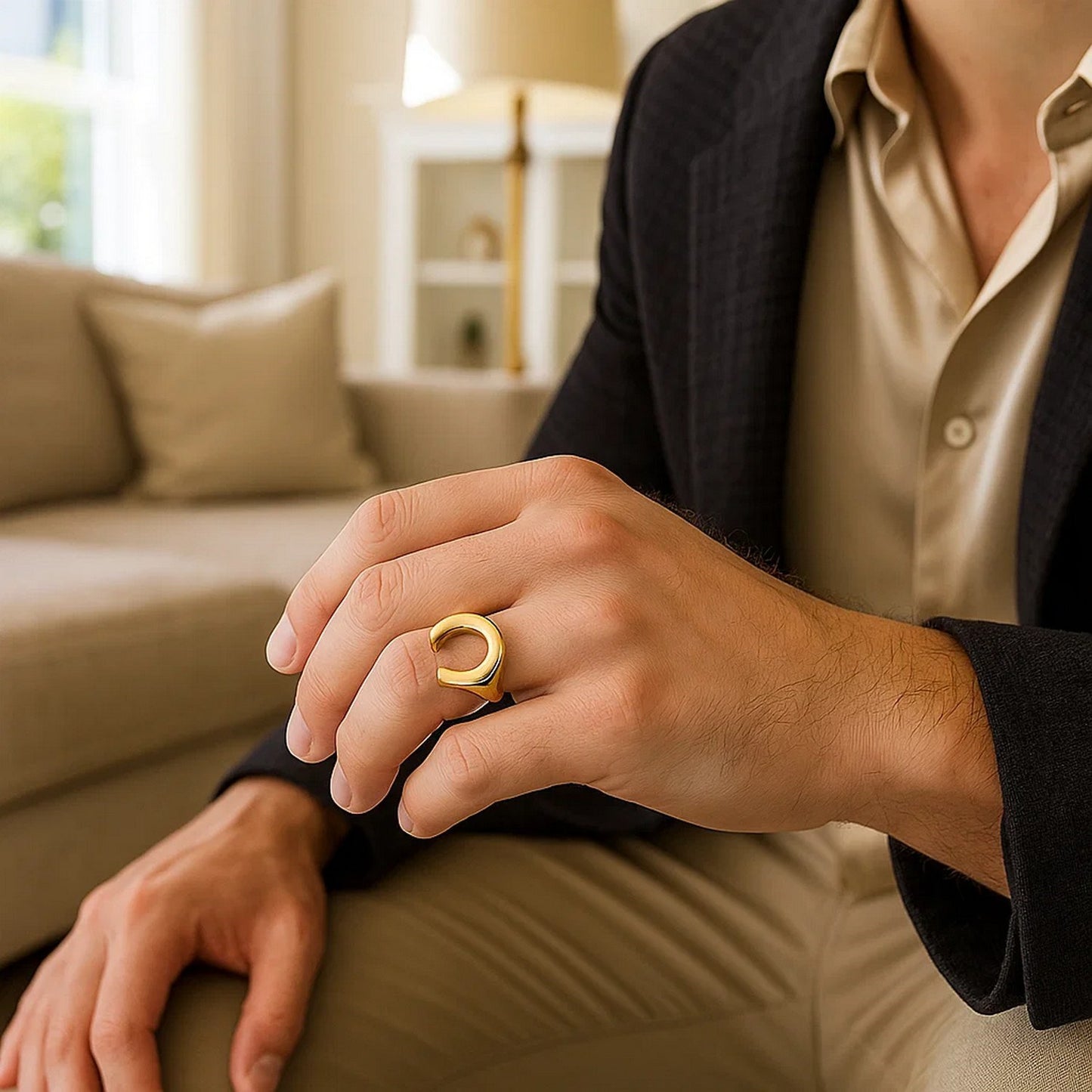 Peelerie jewelry piece in midnight luxury editorial product photo, high-contrast studio lighting