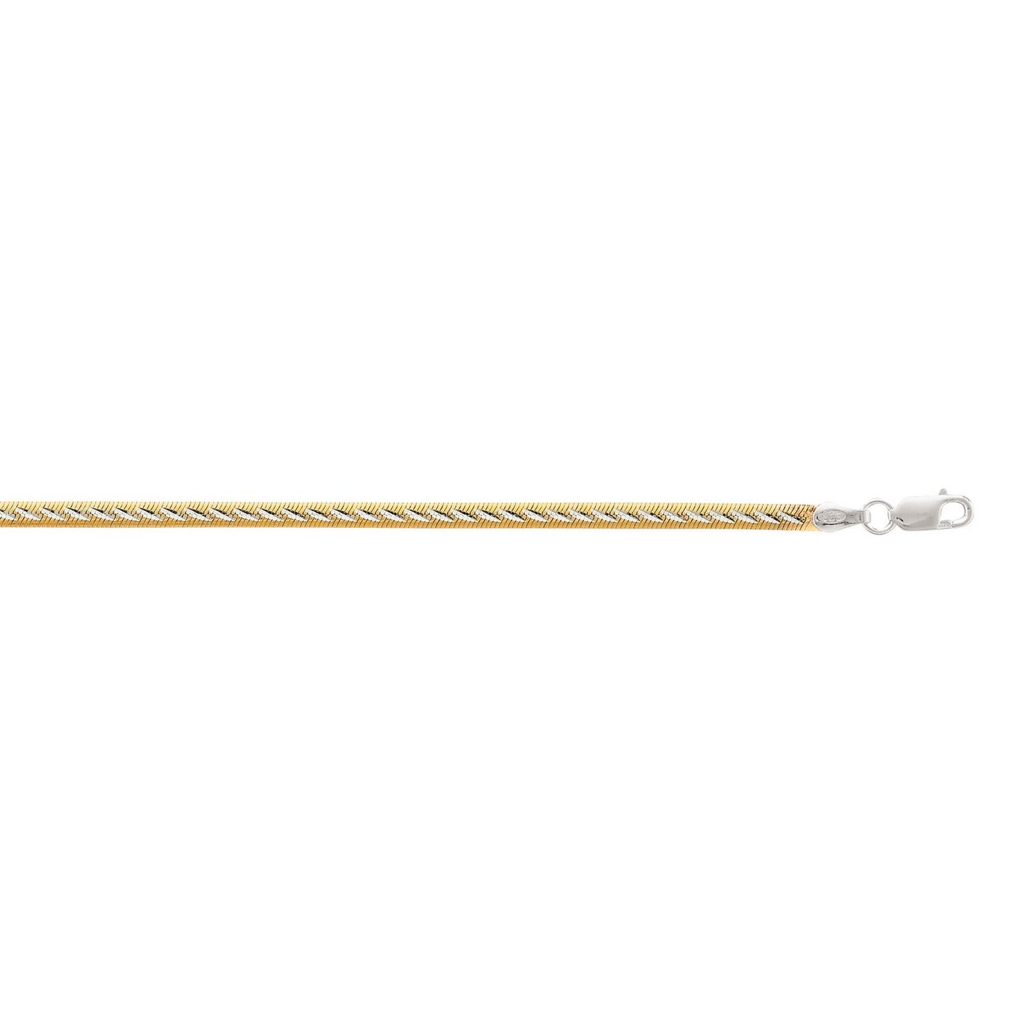 Sterling Silver Two Tone Snake Chain Inspired Anklet