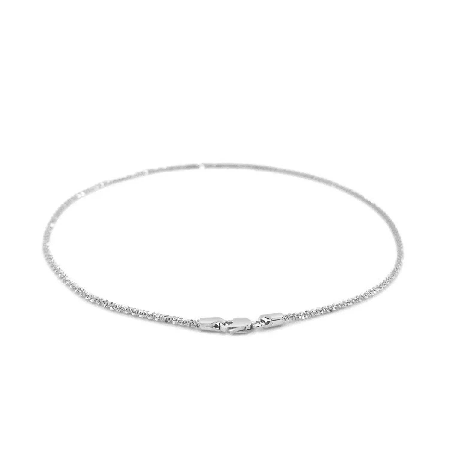 14k White Gold Sparkle Anklet 1.5mm - Peelerie