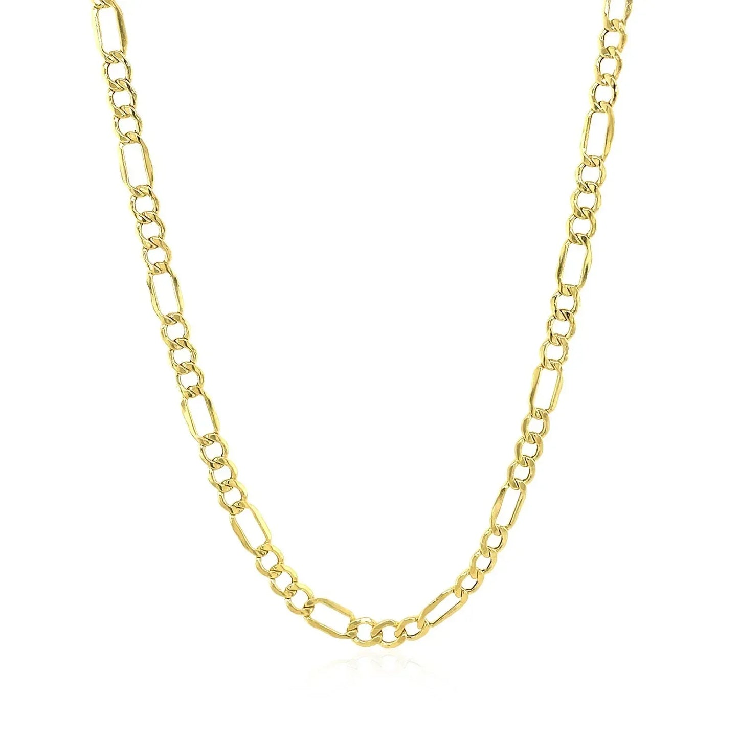 10k Yellow Gold Lite Figaro Chain (3.70 mm) - Peelerie