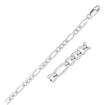 14k White Gold Solid Figaro Chain (6.00 mm)