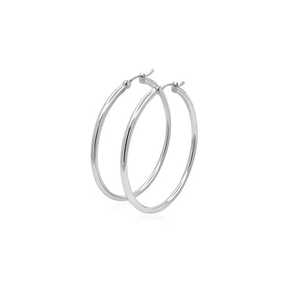 14k white gold hoop earrings