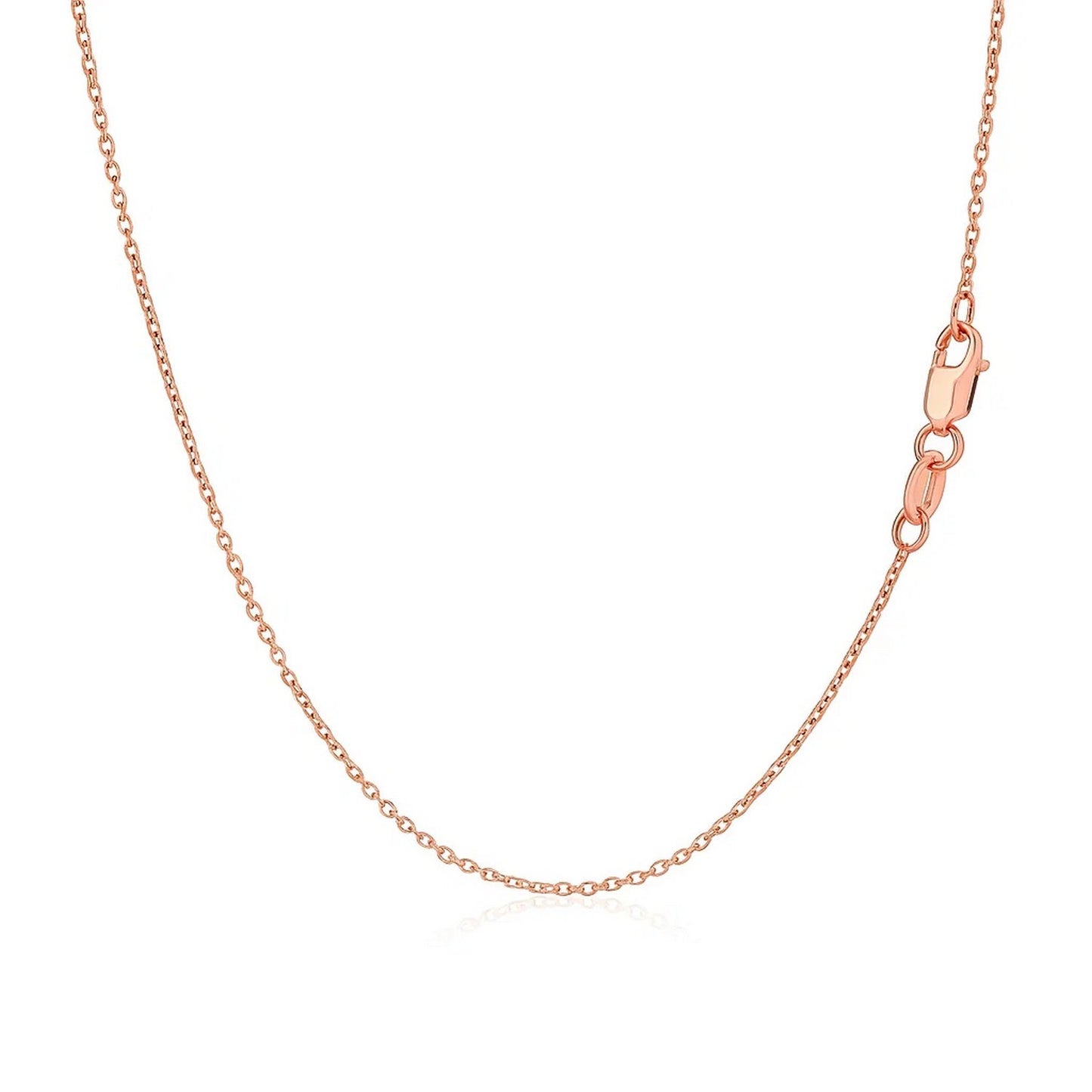 Diamond Cut Cable Link Chain in Rose Gold (0.87 mm)