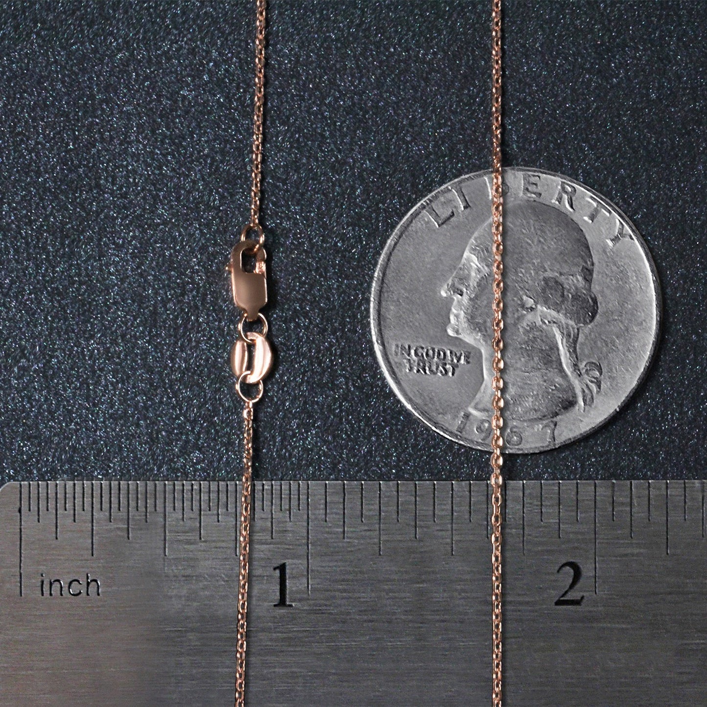 Diamond Cut Cable Link Chain in Rose Gold (0.87 mm)