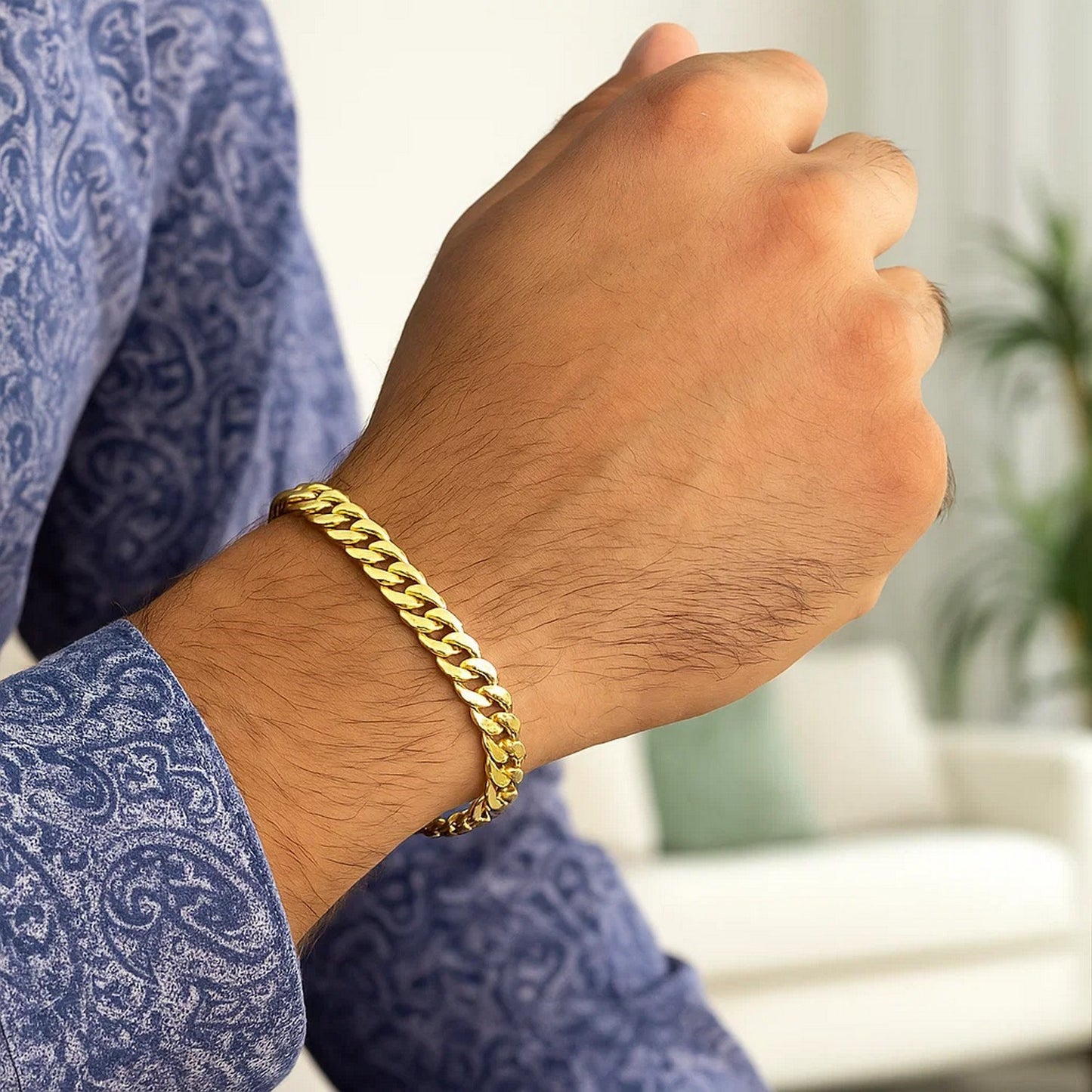 14k Yellow Gold Solid Miami Cuban Bracelet (5.00 mm)