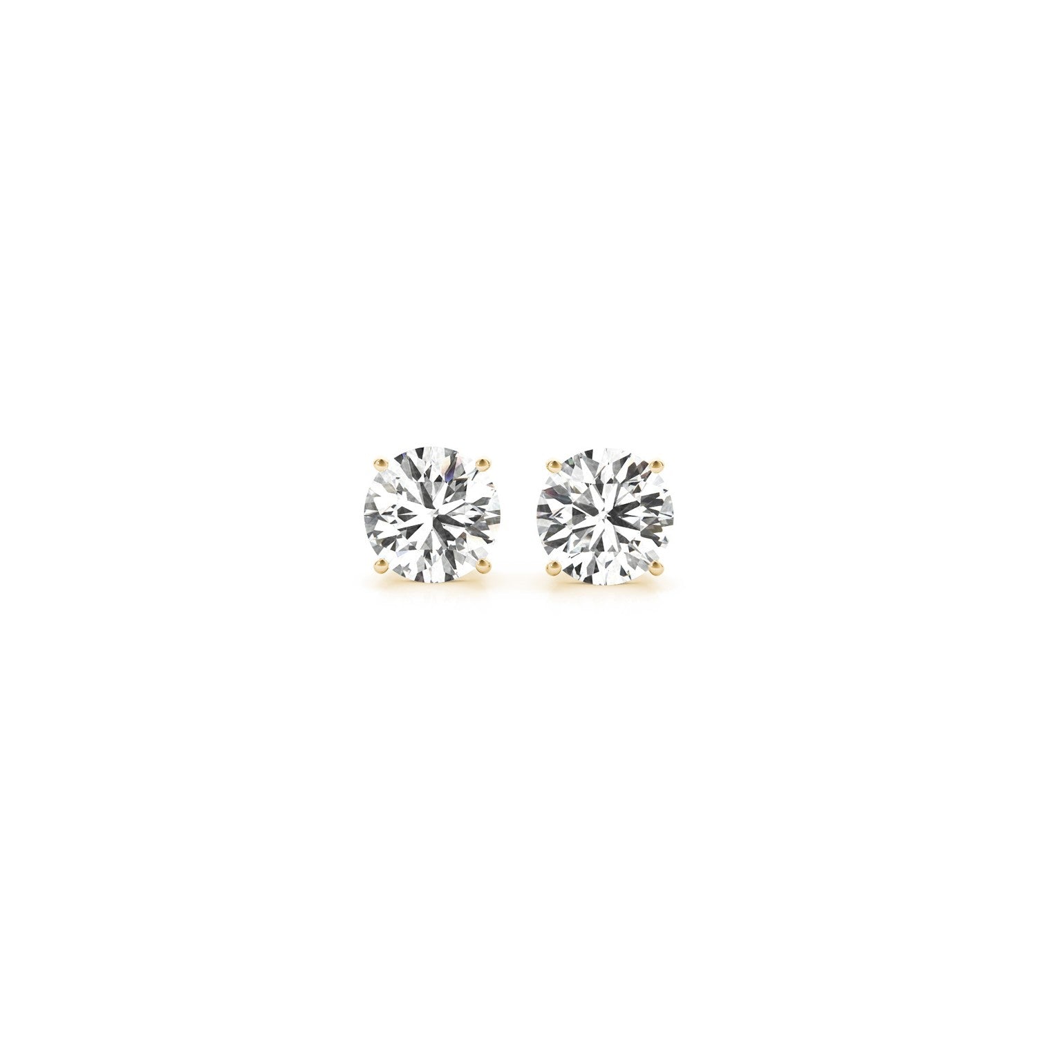1 cttw Certified IGI Lab Grown Round Diamond Earrings 14k Yellow Gold (G/VS2) in a sleek high-contrast midnight luxury editor