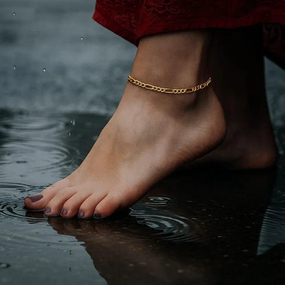 14k yellow gold anklet