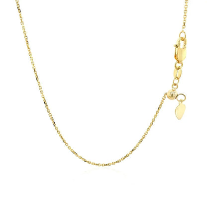10k Yellow Gold Adjustable Cable Chain (1.10 mm) - Peelerie
