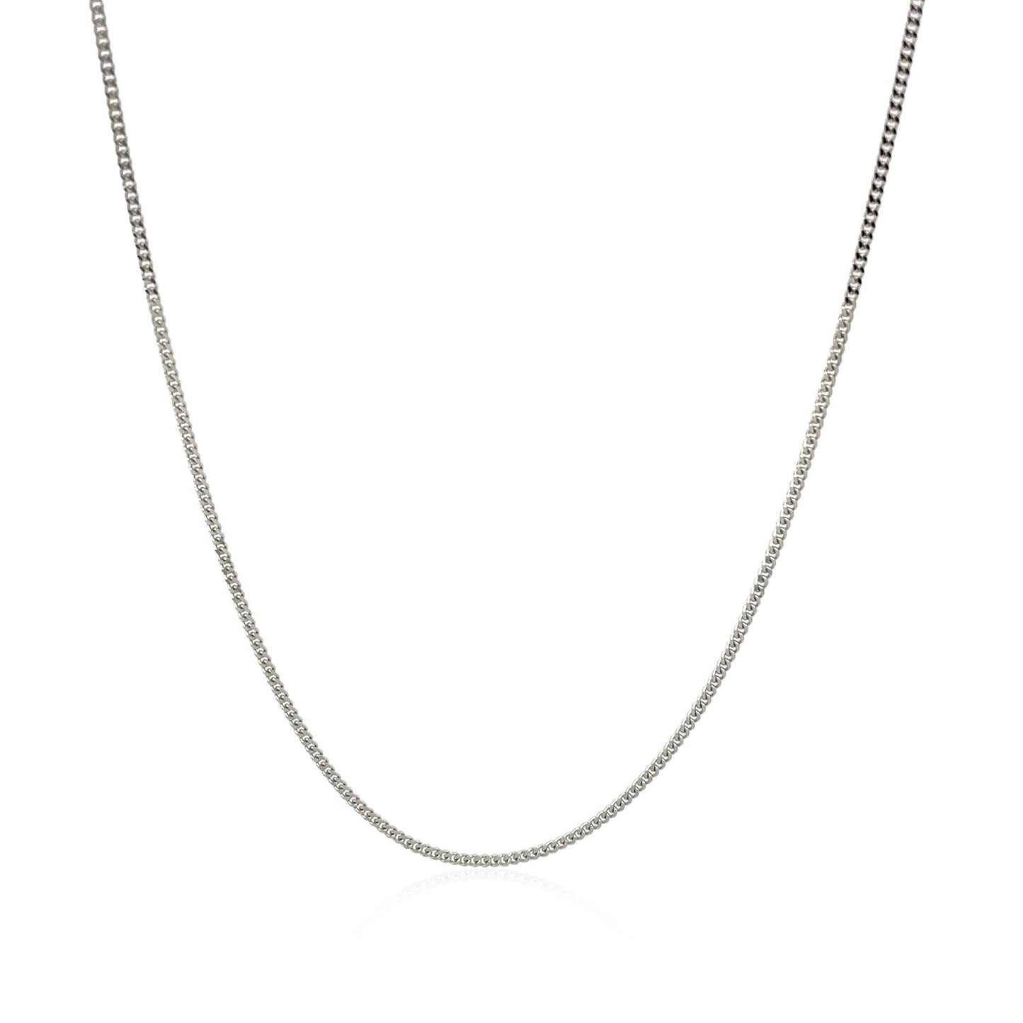 14k White Gold Gourmette Chain 1.0mm (1.00 mm) in a sleek high-contrast midnight luxury editorial style