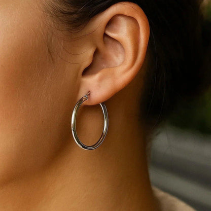 14k white gold hoop earrings