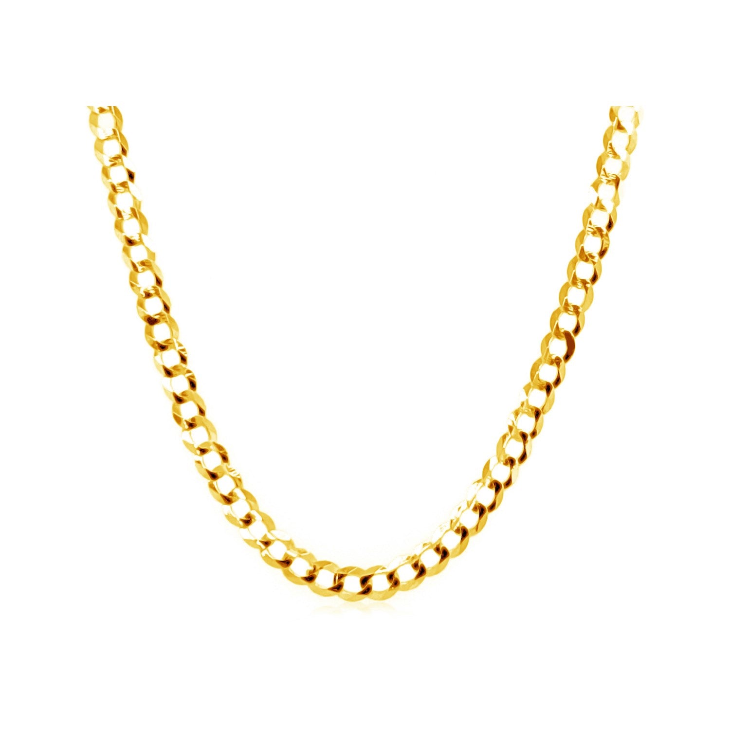 10k Yellow Gold Curb Chain (2.60 mm) in a sleek high-contrast midnight luxury editorial style
