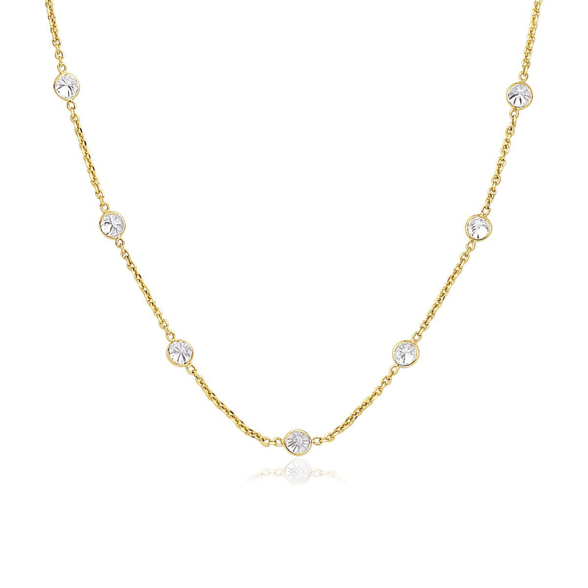 14k Yellow Gold CZ By the Yard Long Links in a sleek high-contrast midnight luxury editorial style