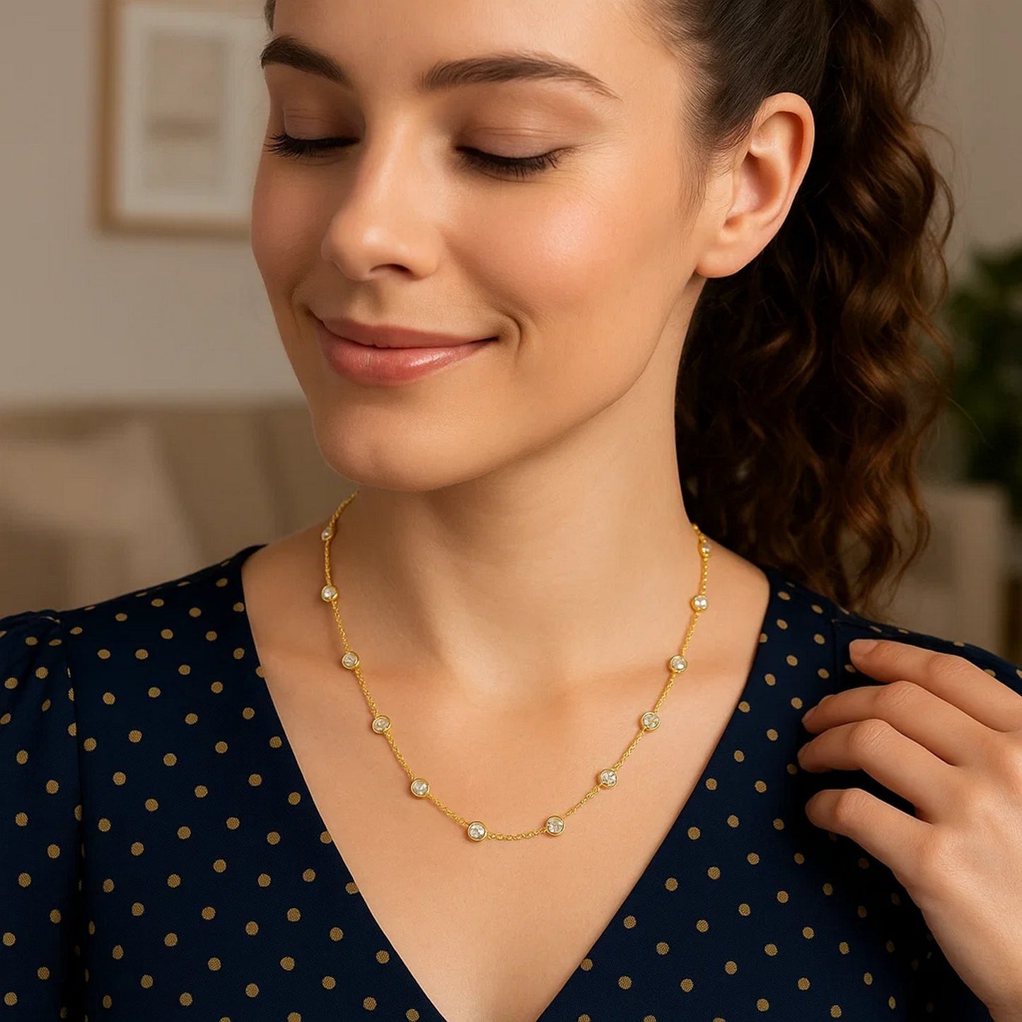 14k Yellow Gold CZ By the Yard Long Links