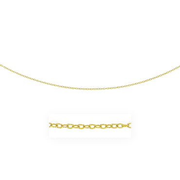 14k Yellow Gold Pendant Chain with Textured Links (2.50 mm)