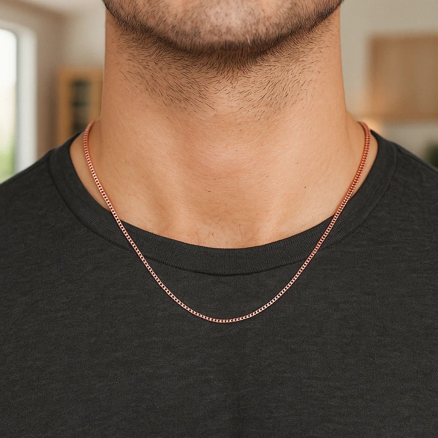 14k Rose Gold Classic Box Chain (0.73 mm)