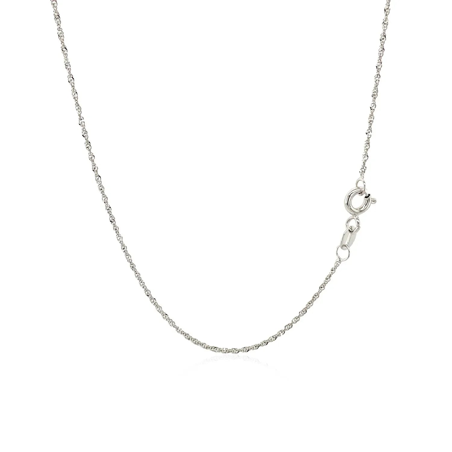 10k White Gold Singapore Chain (1.10 mm) - Peelerie