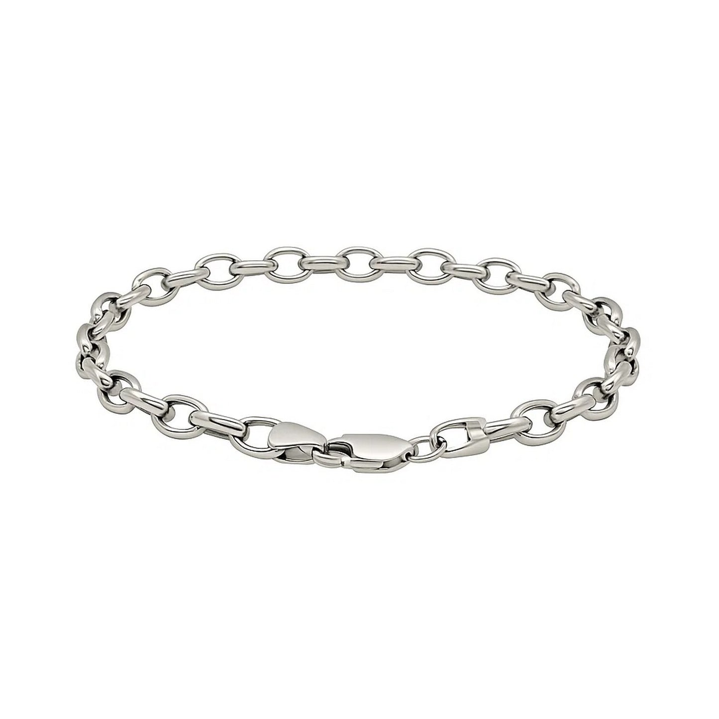14k White Gold Oval Rolo Bracelet  (4.60 mm)