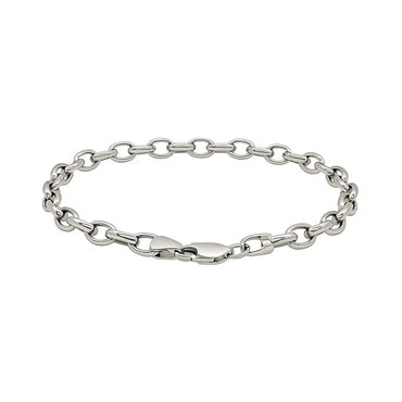 14k White Gold Oval Rolo Bracelet  (4.60 mm)