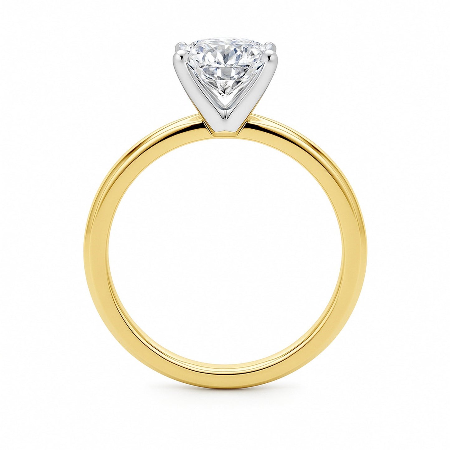 1.50Ct Cushion Lab Grown IGI G/VS1 Diamond Ring in 10K Yellow Gold