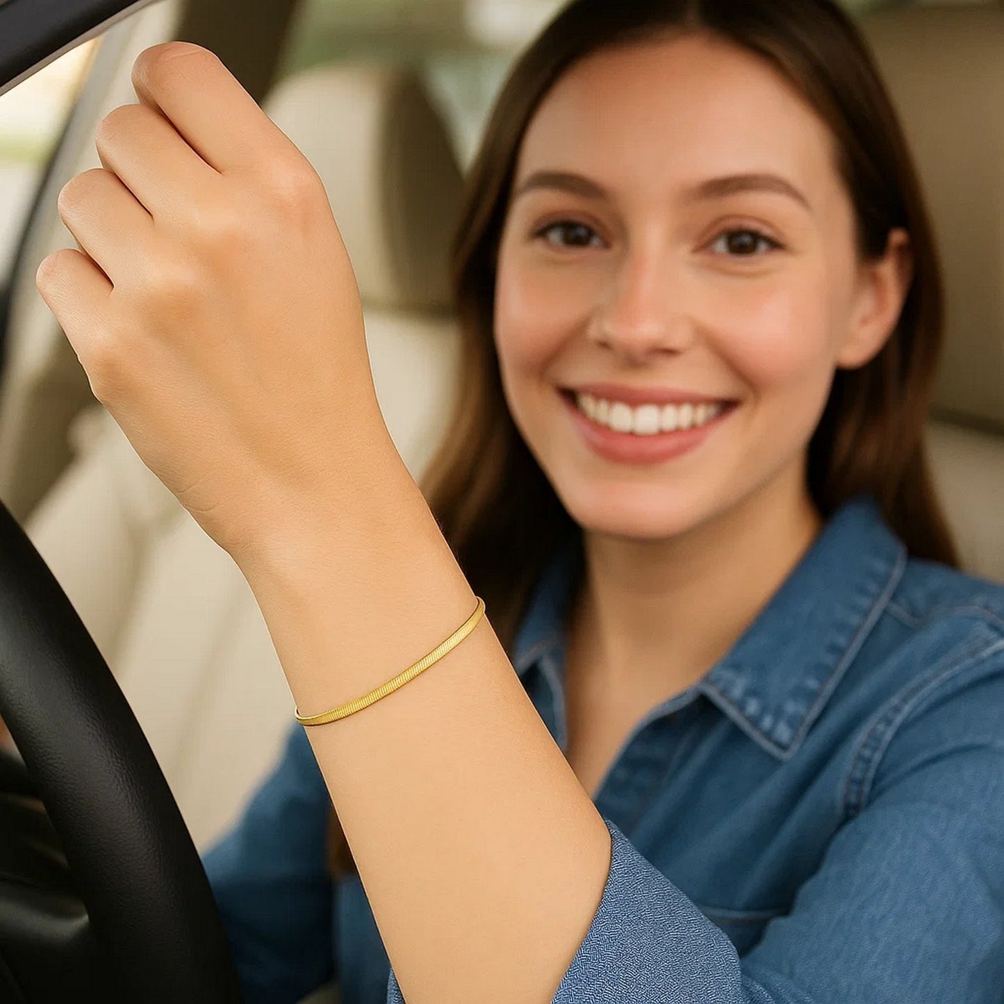14k Yellow Gold Super Flex Herringbone Bracelet (2.80 mm)