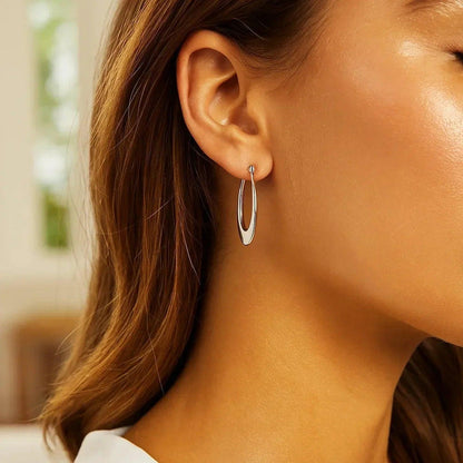 14k white gold hoop earrings