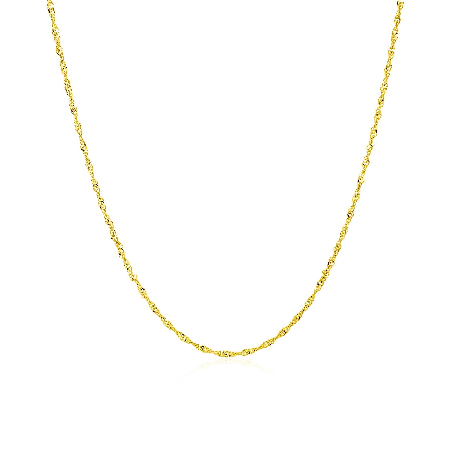 10k Yellow Gold Singapore Chain (1.10 mm) in a sleek high-contrast midnight luxury editorial style