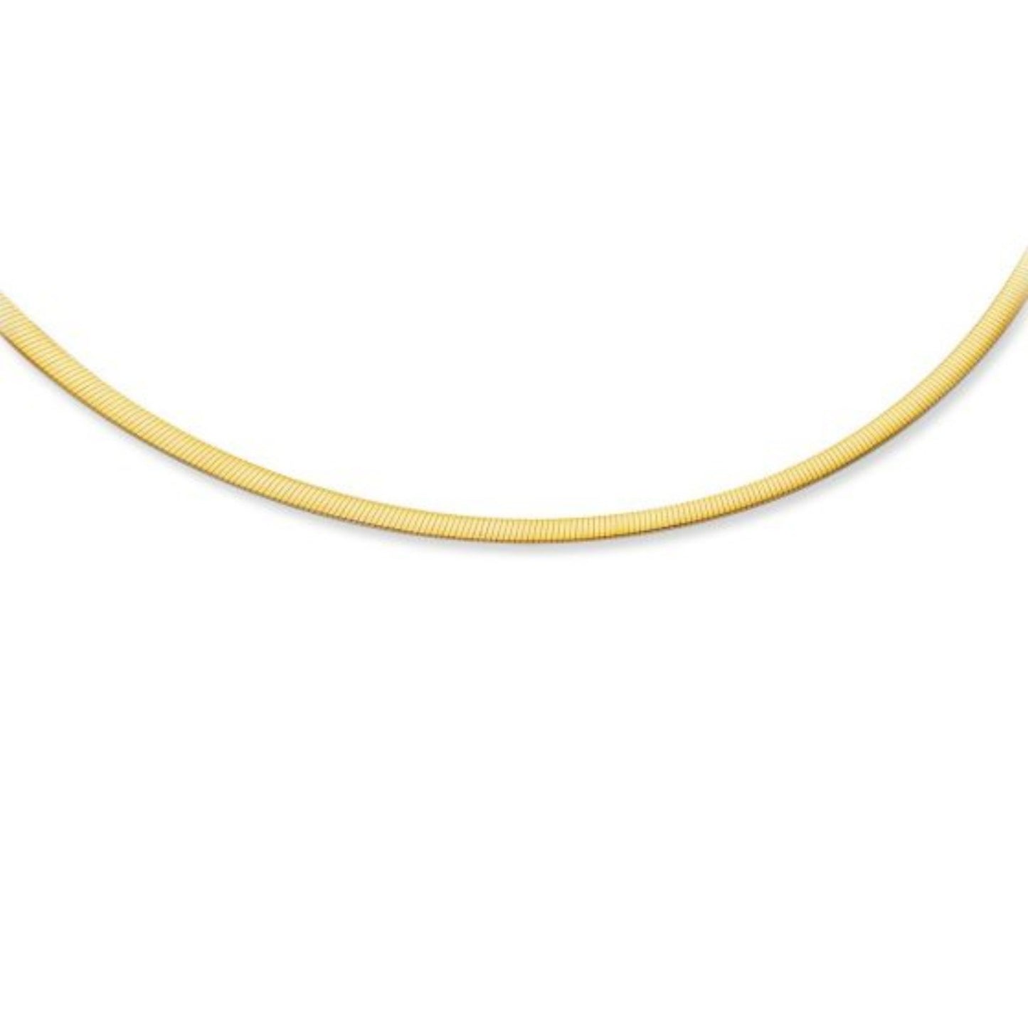 3.0 mm 14k Two Tone Gold Reversible Omega Necklace
