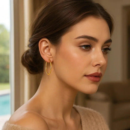 14k yellow gold hoop earrings